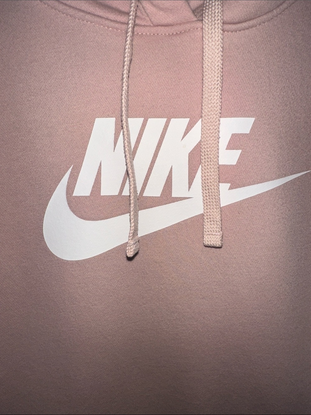 Nike Sportswear Essential Women XL Pink Oxford Rose Gold Fleece Hoodie - Picture 3 of 6